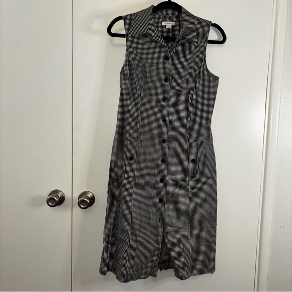 dressbarn Black and White Gingham Print Shift Dress Size 4 - Picture 1 of 8